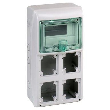 10364 - Schneider Electric - Kaedra - cabinet - for sockets - 236 x 460 mm - 8 modules - 4 openings