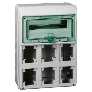 10366 - Schneider Electric - Kaedra - cabinet - for sockets - 340 x 460 mm - 13 modules - 6 openings
