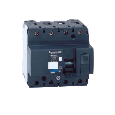18660 - Schneider Electric - Miniature circuit breaker (MCB), Acti9 NG125N, 4P, 100A, C curve, 25kA (IEC/EN 60947-2)