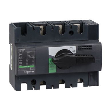 28908 - Schneider Electric - switch disconnector, Compact INS100 , 100 A, standard version with black rotary handle, 3P