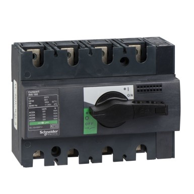 28913 - Schneider Electric - switch disconnector, Compact INS160 , 160 A, standard version with black rotary handle, 4P