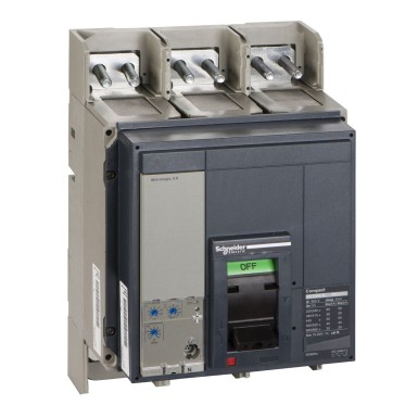 33472 - Schneider Electric - Circuit breaker, ComPact NS1000N, 50kA/415VAC, Micrologic 2.0 trip unit, 1000A, fixed, 3P 3d