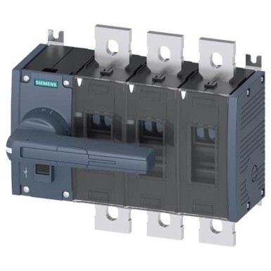 3KD4432-0QE10-0 - Siemens - Switch-disconnector 500 A, Size 4, 3-pole Front operating mechanism left Complete unit with direct operating mechanism gray flat terminal