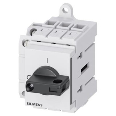 3LD3230-1TK11 - Siemens - Switch-disconnector 3LD3, Iu 32 A Main switch 3-pole rated power with AC-23 A for 400V 11.5kW Installation in distribution boards, Basic switch with selector knob black with auxiliary switch 1OE + 1S