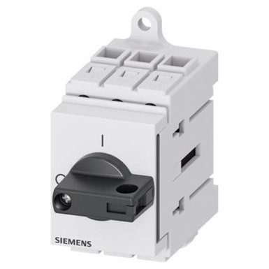 3LD3430-0TK11 - Siemens - Switch-disconnector 3LD3, Iu 63 A Main switch 3-pole rated power with AC-23 A for 400V 22.0 kW Installation in distribution boards, Basic switch with selector knob black