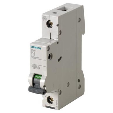 5SL6114-7 - Siemens - Miniature circuit breaker 230/400 V 6kA, 1-pole, C, 0.3A