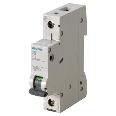 5SL6115-7 - Siemens - Miniature circuit breaker 230/400 V 6kA, 1-pole, C, 1.6A