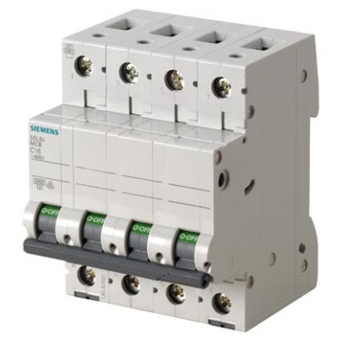 5SL6450-6 - Siemens - Miniature circuit breaker 400 V 6kA, 4P, B, 50 A