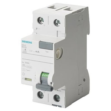 5SV3316-6KL - Siemens - Differential switch, 2-pole, type A, In: 63 A, 30 mA, Un AC: 230 V, N left