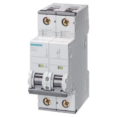 5SY6220-7 - Siemens - Miniature circuit breaker 400 V 6kA, 2-pole, C, 20 A, D=70 mm