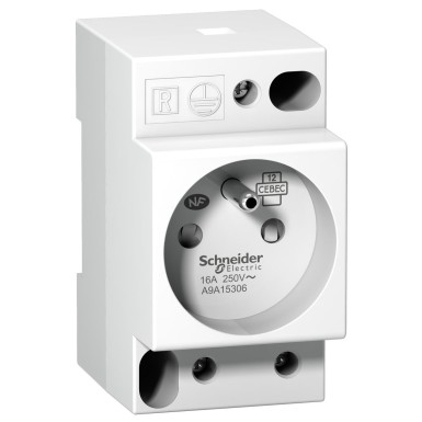 A9A15306 - Schneider Electric - DIN socket iPC - 2P+E - 16A - 250VAC - NFC 15100 - french std