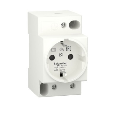 A9A15310 - Schneider Electric - Modular DIN socket Acti9 iPC 16A 2P+E 250VAC