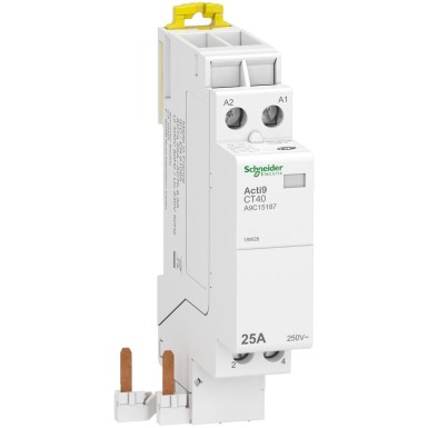 A9C15187 - Schneider Electric - Acti9 iDT40 CT - quick connection contactor - 25A 2P 2NC contact - 230V