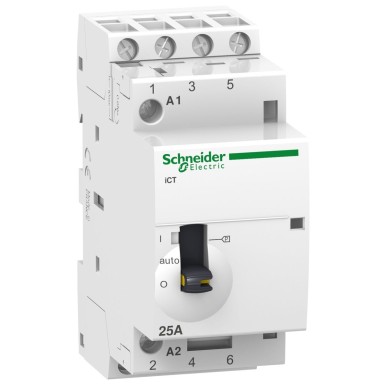 A9C21834 - Schneider Electric - Acti9, iCT manually operated contactor 25A 4NO 230...240VAC 50Hz
