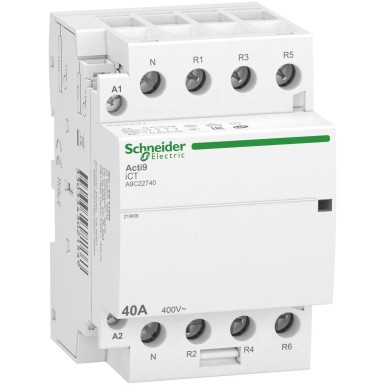 A9C22740 - Schneider Electric - Acti9 iDT40 CT - group head contactor - 40A 3P+N 4NC 230/240VAC 50HZ