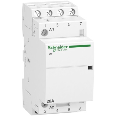 A9C22824 - Schneider Electric - Acti9, iCT contactor 20A 4NO 220...240VAC 50Hz