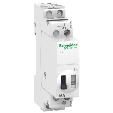 A9C30111 - Schneider Electric - impulse relay iTL - 1P - 1NO - 16A - coil 12 VDC - 24 VAC 50/60Hz