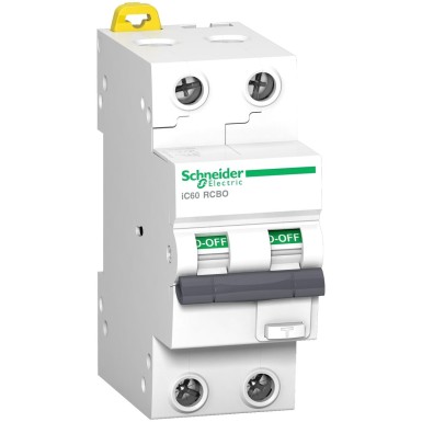 A9D27210 - Schneider Electric - Residual current breaker with overcurrent protection (RCBO), Acti9 iC60, 2P, 10A, C curve, 10000A/15kA, A-SI type, 30mA