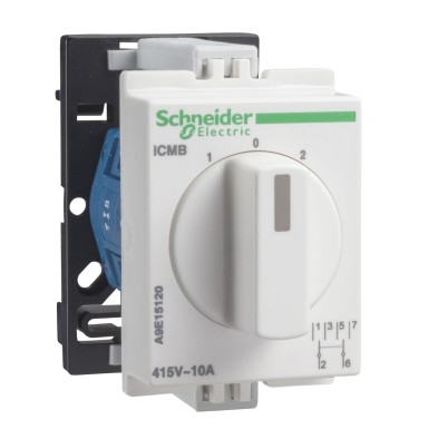 A9E15120 - Schneider Electric - Acti9, iCMB bipolar rotary switch with spring return 10A 2P 415VAC