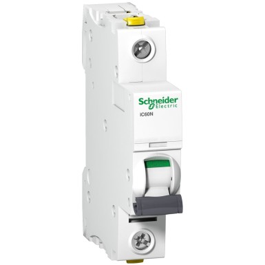 A9F04110 - Schneider Electric - Miniature circuit breaker (MCB), Acti9 iC60N, 1P, 10A, C curve, 6000A (IEC 60898-1), 10kA (IEC 60947-2), double term.