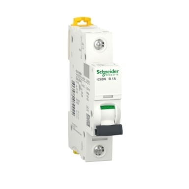 A9F73101 - Schneider Electric - Miniature circuit breaker (MCB), Acti9 iC60N, 1P, 1A, B curve, 6000A (IEC/EN 60898-1), 50kA (IEC/EN 60947-2)