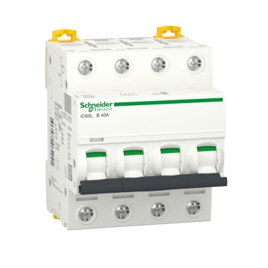 A9F93440 - Schneider Electric - Miniature circuit breaker (MCB), Acti9 iC60L, 4P, 40A, B curve, 15000A (IEC/EN 60898-1), 20kA (IEC/EN 60947-2)