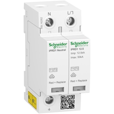 A9L16282 - Schneider Electric - Acti9 Surge arrester iPRD1 12.5r - debro type1 - 1P+N - 350V - signal report - TT TN