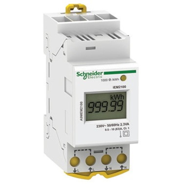 A9MEM2100 - Schneider Electric - Acti9 iEM - single-phase modular energy meter - 230V - 63A