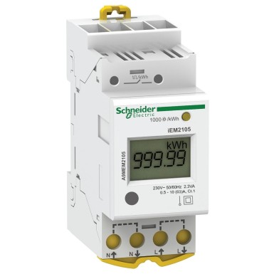 A9MEM2105 - Schneider Electric - Acti9 iEM - single-phase modular energy meter - 230V - 63A - with pulse