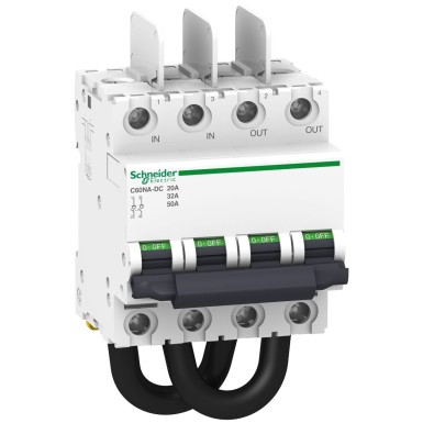 A9N61690 - Schneider Electric - switch disconnector, Acti9 C60NA-DC, photovoltaic, 2P, 50A for 700VDC, 32A for 800VDC and 20A for 1000VDC