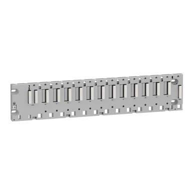 BMXXBP1200 - Schneider Electric - rack, Modicon M340 automation platform, 12 slots, panel, plate or DIN rail mounting