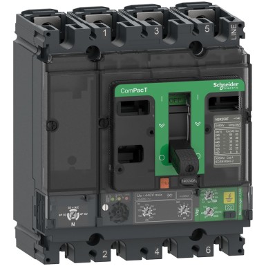 C10F44B100 - Schneider Electric - Circuit breaker, ComPacT NSX100F, 36kA/415VAC, 4P, MicroLogic Vigi 4.2-AB trip unit 100A