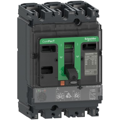 C10V32M025 - Schneider Electric - Circuit breaker, ComPacT NSX100HB1, 75kA/690VAC, 3P, MicroLogic 2.2M trip unit 25A
