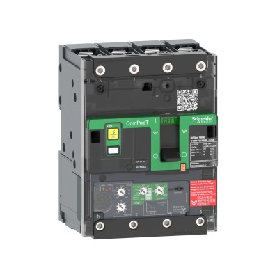 C11H44V050B - Schneider Electric - Circuit breaker, ComPacT NSXm 63H, 70kA/415VAC, 4 poles, MicroLogic 4.1 trip unit 50A, lugs/busbars