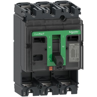 C16S3 - Schneider Electric - Circuit breaker basic frame, ComPacT NSX160S, 100kA/415VAC, 3 poles, 160A frame rating, without trip unit