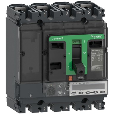C25R45E100 - Schneider Electric - Circuit breaker, ComPacT NSX250R, 200kA/415VAC, 4P, MicroLogic 5.2E trip unit 100A