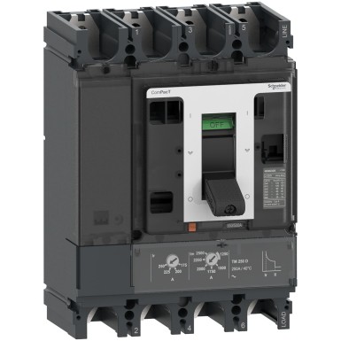 C40F4TM250D1 - Schneider Electric - Circuit breaker, ComPacT NSX250 DC PV, 10kA/1000VDC, 4P, TM-DC PV trip unit 250A