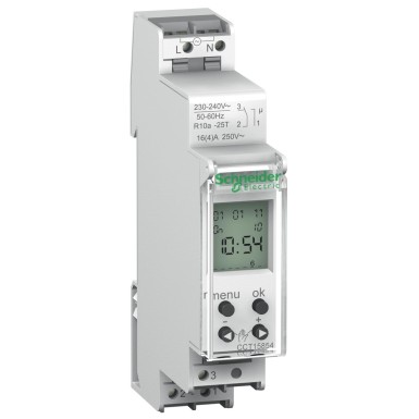 CCT15854 - Schneider Electric - Acti9 IHP - Compact time switch - 1 channel 24/7 power reserve 56 switches