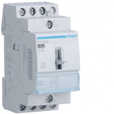 ETC325 - Hager - Day-Night contactor 25A - 3N - 230V - Ref: ETC325