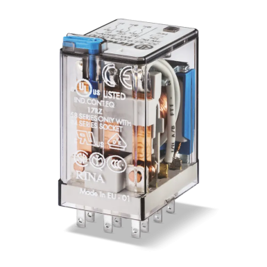 553380240010 - Finder - Miniature universal electromechanical relay; Installation in the outlet; 3CO 10A; AGNI contacts; 24V AC coil; degree of protection of RTI; Options: Test button