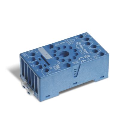 9021SMA - Finder - Socket with screw terminals (with clamping cage) for relay 60.13, timer 88.02; Modules 99.01 are used; Included Metal Clip 090.33; Version: Blue