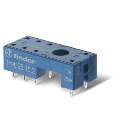 95152SMA - Finder - Outlet for mounting on the board for relay 40.51, 40.52, 40.61, 40.62; Included metal clip 095.51; Version: Blue