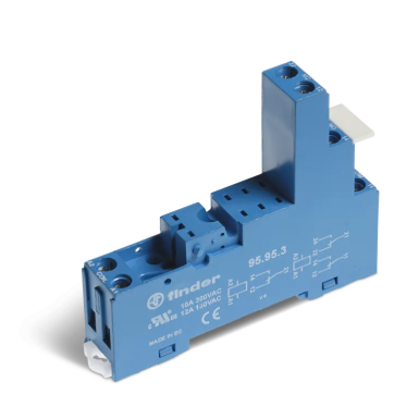 95953SPA - Finder - Socket with screw terminals (with clamping cage) for relay 40.51, 40.52, 40.61, 40.62; Modules 99.80 are used; Included plastic clip 095.91.3; Version: Blue