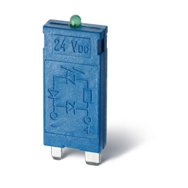9901002498 - Finder - Indication and protection module; green led + varistor; 6...24V AC/DC