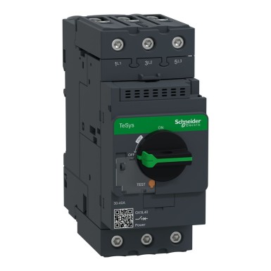 GV3L40 - Schneider Electric - Motor circuit breaker,TeSys Deca frame 3,3P,40A,magnetic,rotary handle,EverLink terminals