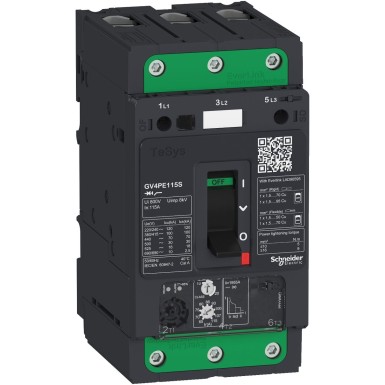 GV4PE115S - Schneider Electric - Motor circuit breaker, TeSys GV4, 3P, 115A, Icu 100kA, thermal magnetic, Everlink terminals