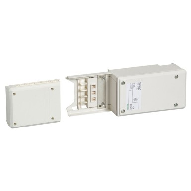 KNA63AB4 - Schneider Electric - End feed unit, Canalis KNA, 63A, right or left mounting, polarity 3L+N+PE/3L+PEN, white RAL9001