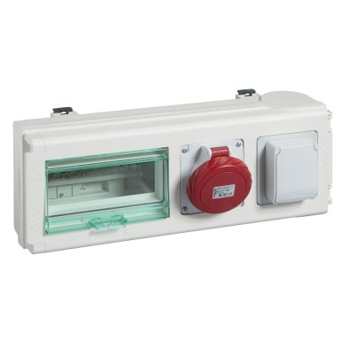 KNB32CP15F - Schneider Electric - Canalis KNA - derivation connector. 32A - 1 NF household socket + 1 industrial socket