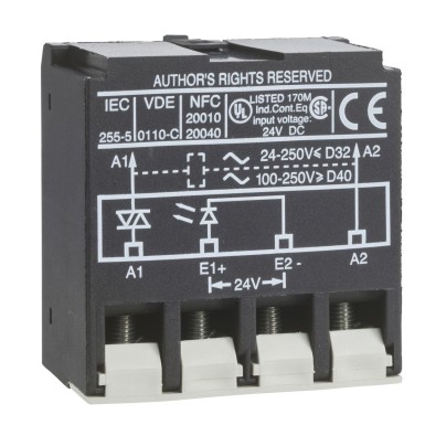 LA4DWB - Schneider Electric - TeSys Deca - interface amplifier module - solid state - 24V DC/250V AC