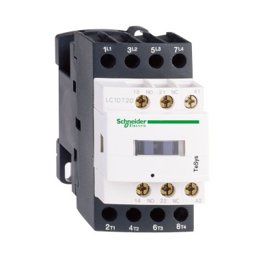 LC1D098P7 - Schneider Electric - Contactor, TeSys Deca, 4P(2NO+2NC), AC-1, 0 to 440V, 20A, 230VAC 50/60Hz coil